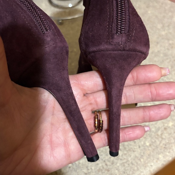 Saks Fifth Avenue Women's Heeled Boots - Deep Purple - Picture 11 of 12